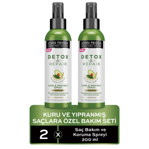 John Frieda Detox and Repair Saç Bakım ve Koruma Sprey Seti - 1