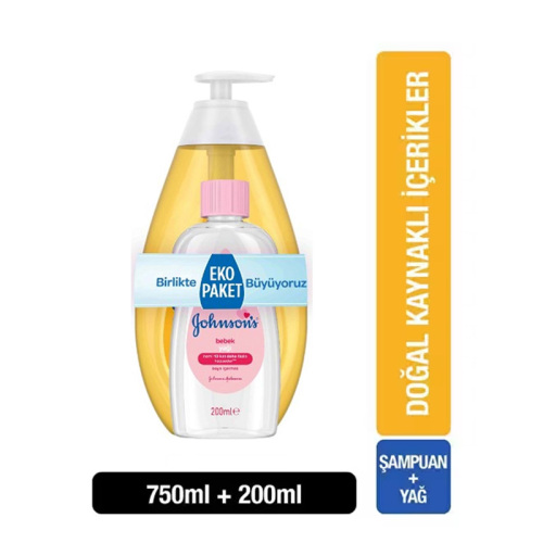 Johnsons Baby Şampuan 750 ml + Bebek Yağı 200 ml - Johnson Johnson (1)