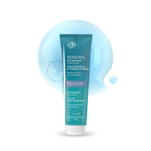 Keracnyl Yağlı ve Akneye Eğilimli Ciltler için Yüz Temizleme Jeli 100 ml - Ducray (1)