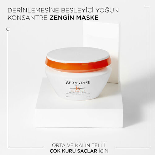 Kerastase Nutritive Masquintense Riche Kalın Telli Saçlar İçin Nemlendirici ve Besleyici Maske 200 ml - Kerastase (1)