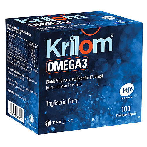 Krilom Omega 3 Yumuşak Kapsül 100 Kapsül - TAB İlaç Sanayi A.Ş