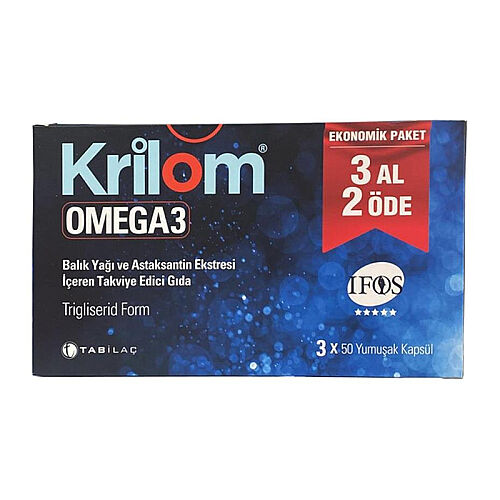 Krilom Omega 3 Yumuşak Kapsül 3x50 Kapsül 3AL2ÖDE - TAB İlaç Sanayi A.Ş