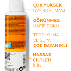 La Roche Posay Anthelios SPF50+ Invisible Yüksek Korumalı Vücut Güneş Kremi Spray 200 ml (Promosyon Ürünü) - 3