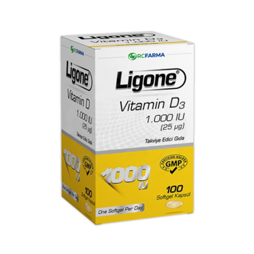 Ligone Vitamin D3 1000 IU İçeren Takviye Edici Gıda 100 Kapsül - 1