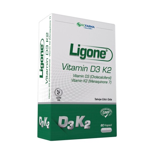 Ligone Vitamin D3K2 Takviye Edici Gıda 120 Kapsül - RC Farma (1)