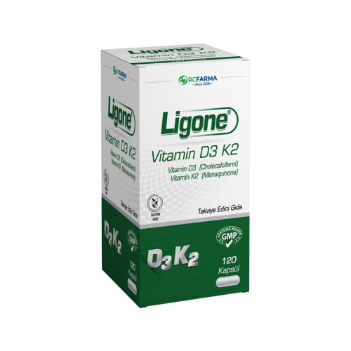 Ligone Vitamin D3K2 Takviye Edici Gıda 120 Kapsül - RC Farma