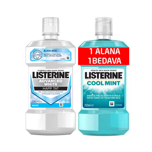 Listerine Advanced White 250 ml + Cool Mint 250 ml HEDİYE - Listerine