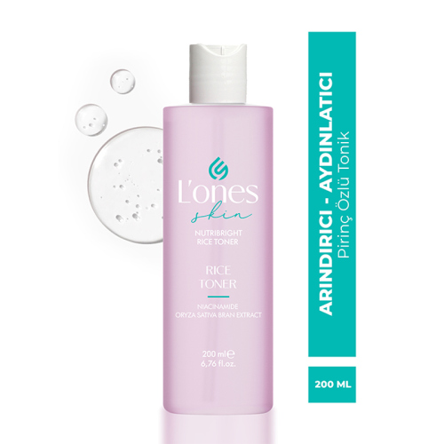Lones Arındırıcı, Aydınlatıcı, Leke Karşıtı Pirinç Özlü Tonik - Rice Toner 200 ml - Lones (1)