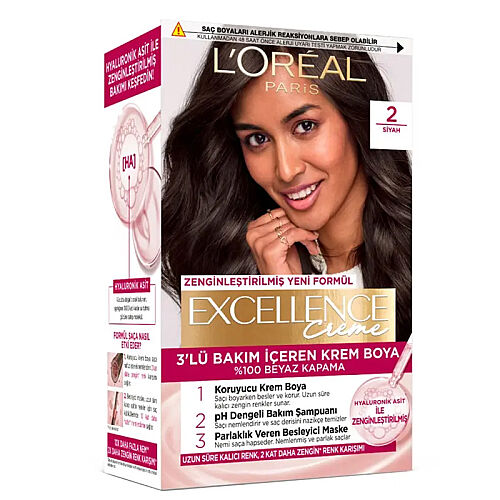 Loreal Paris Excellence Creme Saç Boyası 2 - Siyah - Loreal Paris