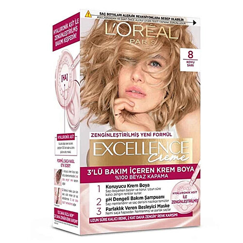 Loreal Paris Excellence Creme Saç Boyası 8 - Koyu Sarı - Loreal Paris