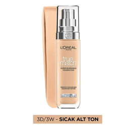 LOreal Paris True Match Bakım Yapan Fondöten 30 ml - 3.D-3.W Warm Dore - 3