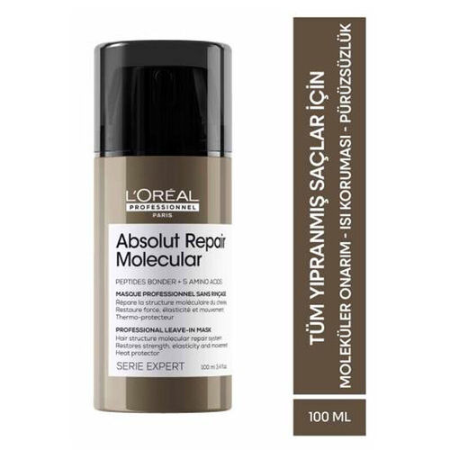 Loreal Professionnel Serie Expert Absolut Repair Molecular Durulanmayan Maske 100 ml - 2