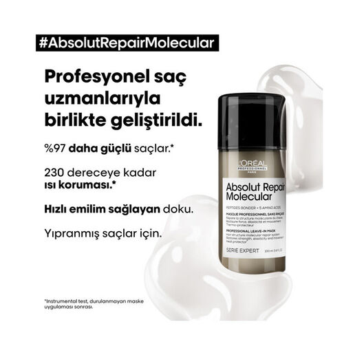 Loreal Professionnel Serie Expert Absolut Repair Molecular Durulanmayan Maske 100 ml - 5