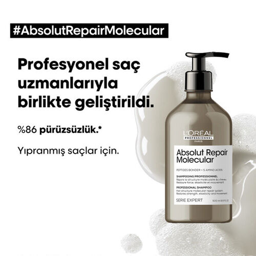 Loreal Professionnel Serie Expert Absolut Repair Molecular Tüm Yıpranmış Saçlar İçin Şampuan 500 ml - Loreal Professionnel (1)