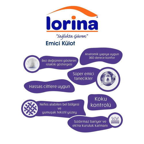Lorina Emici Külot Hasta Bezi 30 Adet - XL - Lorina (1)