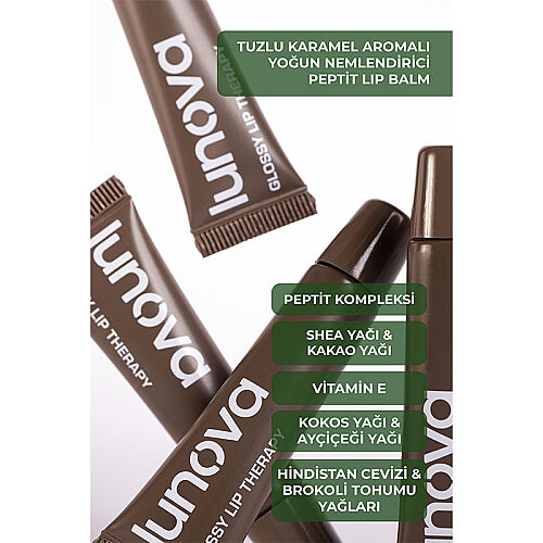 Lunova Tuzlu Karamel Aromalı Peptit Lip Balm 15 ml - 4