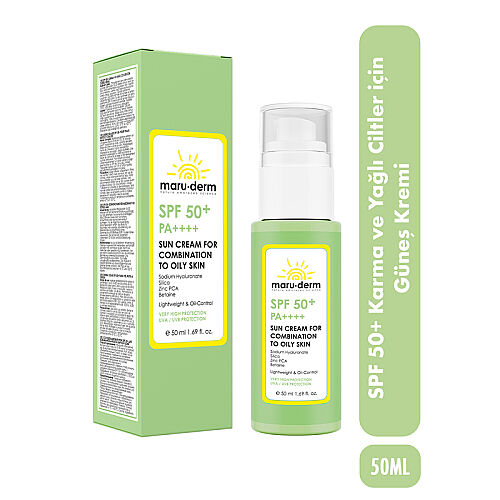 Maruderm Spf 50 Karma ve Yağlı Ciltler İçin Güneş Kremi 50 ml - Maruderm (1)