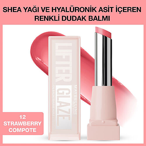 Maybelline New York Lifter Glaze Nemlendirici Renkli Dudak Balmı - 12 Strawberry - Maybelline (1)