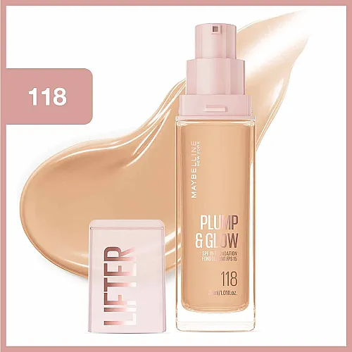 Maybelline New York Lifter Niasinamid ve Hyalüronik Asit İçeren Aydınlatan Fondöten - 118 - Maybelline (1)