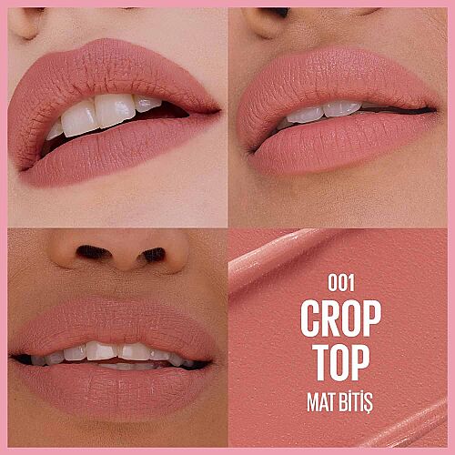 Maybelline New York Serum Etkili Hyalüronik Asit ve Besleyici Yağ İçeren Ruj - 001 Crop Top - 3