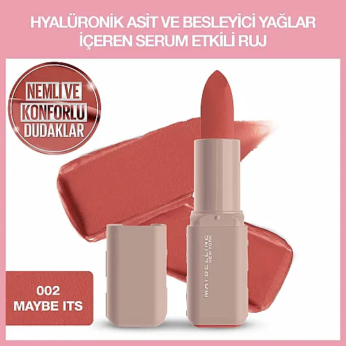 Maybelline New York Serum Etkili Hyalüronik Asit ve Besleyici Yağ İçeren Ruj - 002 Maybe It's - Maybelline (1)