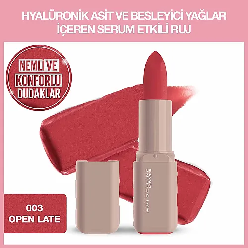 Maybelline New York Serum Etkili Hyalüronik Asit ve Besleyici Yağ İçeren Ruj - 003 Open Late - Maybelline (1)
