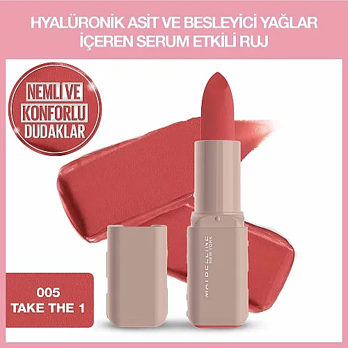 Maybelline New York Serum Etkili Hyalüronik Asit ve Besleyici Yağ İçeren Ruj - 005 Take the 1 - Maybelline (1)