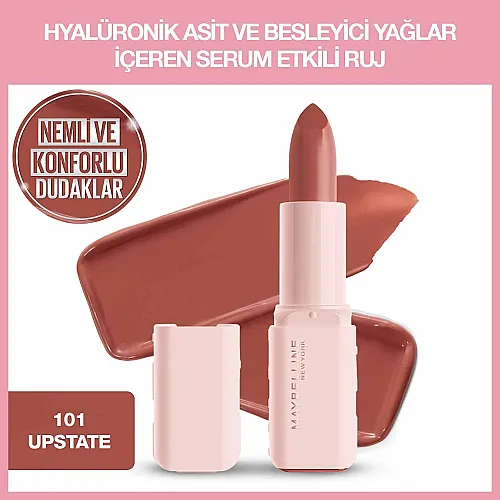 Maybelline New York Serum Etkili Hyalüronik Asit ve Besleyici Yağ İçeren Ruj - 101 Upstate - Maybelline (1)