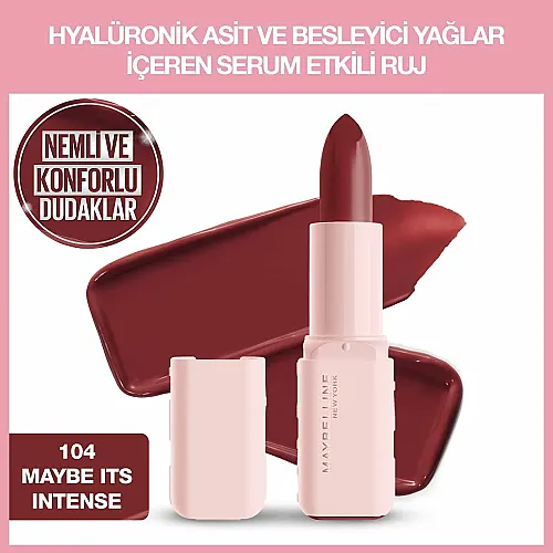Maybelline New York Serum Etkili Hyalüronik Asit ve Besleyici Yağ İçeren Ruj - 104 Maybe It's Intense - Maybelline (1)