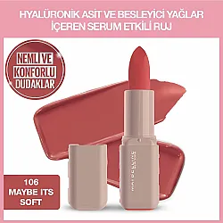 Maybelline New York Serum Etkili Hyalüronik Asit ve Besleyici Yağ İçeren Ruj - 106 Maybe It's Soft - 2