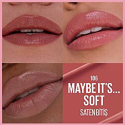 Maybelline New York Serum Etkili Hyalüronik Asit ve Besleyici Yağ İçeren Ruj - 106 Maybe It's Soft - 3