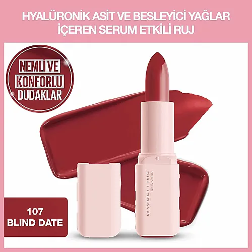 Maybelline New York Serum Etkili Hyalüronik Asit ve Besleyici Yağ İçeren Ruj - 107 Blind Date - Maybelline (1)