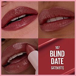 Maybelline New York Serum Etkili Hyalüronik Asit ve Besleyici Yağ İçeren Ruj - 107 Blind Date - 3