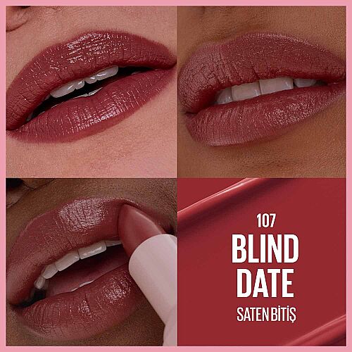 Maybelline New York Serum Etkili Hyalüronik Asit ve Besleyici Yağ İçeren Ruj - 107 Blind Date - 3
