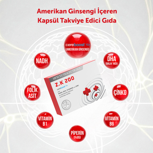MFM NUTRACEUTICALS Z.K 200 Amerikan Ginsengi İçeren Takviye Edici Gıda 30 Kapsül - 3