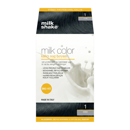 Milk Shake Milk Color Kalıcı Saç Boyası 1 Siyah EKO KİT - Milk Shake
