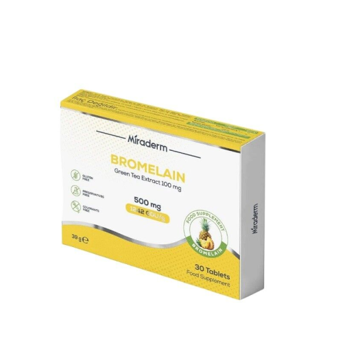 Miraderm Bromelain 500 mg Takviye Edici Gıda 30 Tablet - 1