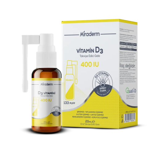 Miraderm Vitamin D3 Takviye Edici Gıda 20 ml - 1