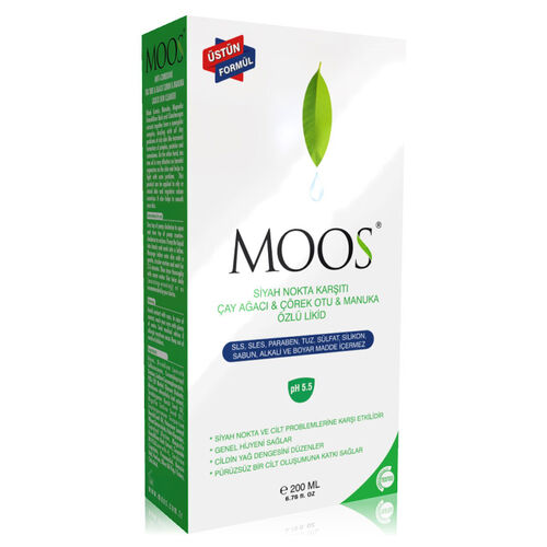 Moos Siyah Nokta Karşıtı Çay Ağacı ve Çörek Otu Likid Yüz Yıkama Jeli 200 ml - Moos