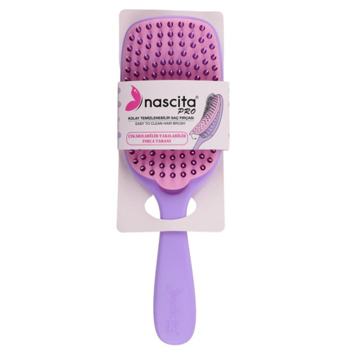 Nascita Kolay Temizlenebilir Saç Fırçası Mor 68 - Nascita