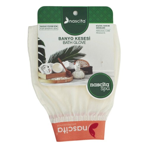 Nascita Spa Hassas Ciltler İçin Banyo Kesesi Beyaz - Nascita