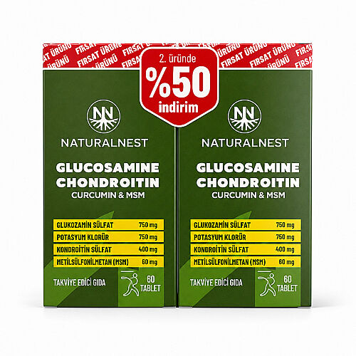 Naturalnest Glucosamine Chondroitin Takviye Edici Gıda 60 Tablet 2 li Paket - Naturalnest