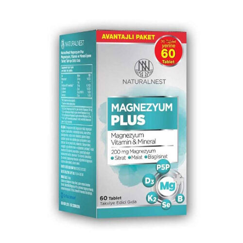 Naturalnest Magnesium Plus Takviye Edici Gıda 60 Tablet - Avantajlı Paket - Naturalnest