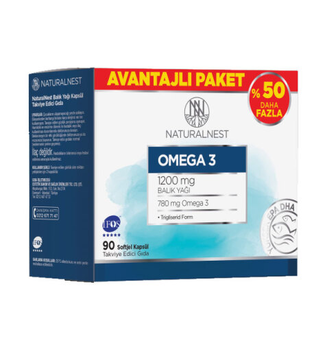 Naturalnest Omega 3 Takviye Edici Gıda 90 Kapsül - Avantajlı Paket - Naturalnest