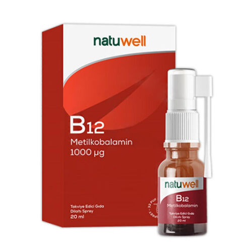 Natuwell B12 1000 ug Takviye Edici Gıda Dilaltı Sprey 20 ml - Natuwell