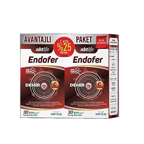 Nbt Life Endofer Takviye Edici Gıda 30+30 Kapsül - NBT Life