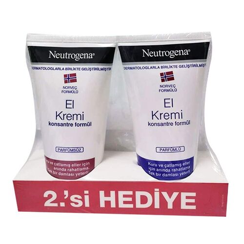 Neutrogena Parfümsüz El Kremi 75 ml - Parfümlü El Kremi 75 ml HEDİYE - Neutrogena