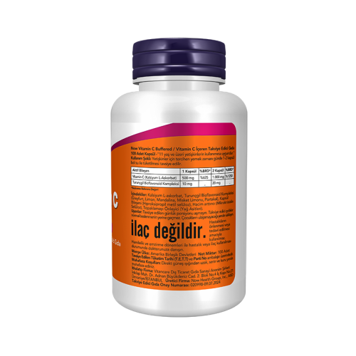 Now Vitamin C BufferedWith Bioflavonoids 100 Kapsül - Now (1)