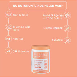 Nutrafine Bovine Collagen Doğal %100 Çifte Hidrolize Tip 1 ve Tip 3 İçeren Kolajen 70 gr - 7 Günlük - 4