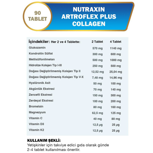 Nutraxin Artroflex Plus Collagen 90 Tablet - Nutraxin (1)